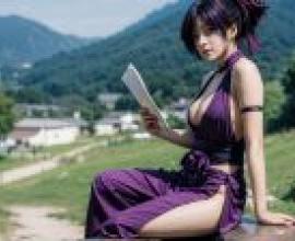電腦桌布，Yuzuriha 杠 Hells Paradise 地獄樂，真人，紫瞳忍影