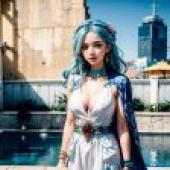 Computer wallpaper， live-action version， Neferutali D. Vivi， ONE PIECE， Mysterious Desert Witch: Blue Hair Cosplay