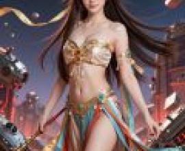 Mechanical Goddess，A girl in a bikini is holding a bow and arrow.