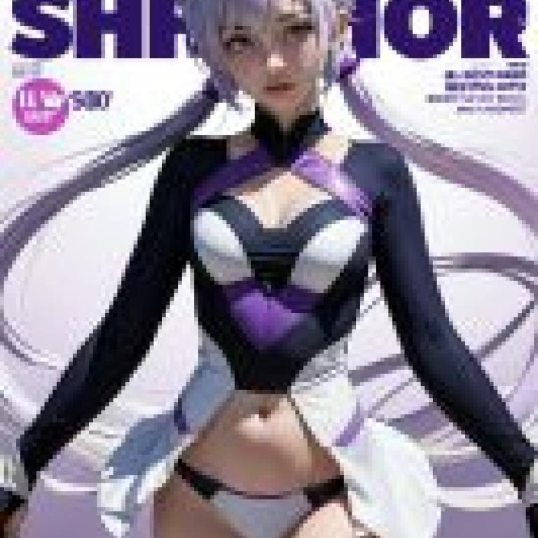 Yukine Chris Senki Zesshou Symphogear Yukine Chris，symphogear，雜誌封面上的一位紫髮女子。
