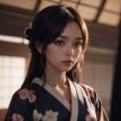 Free Download Aesthetic Portrait Wallpaper - Kimono-Clad Beauty Chen Lin