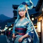 Live version， popular anime， the goddess of water， Akia， gives blessings for the beautiful world， mountain -corner pink and blue dream