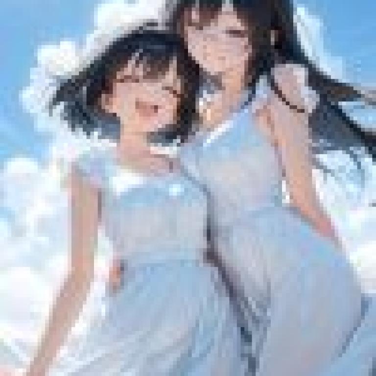vitality，Two anime women in white dresses.