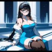 The Ice Queen，Anime girl with blue dress.