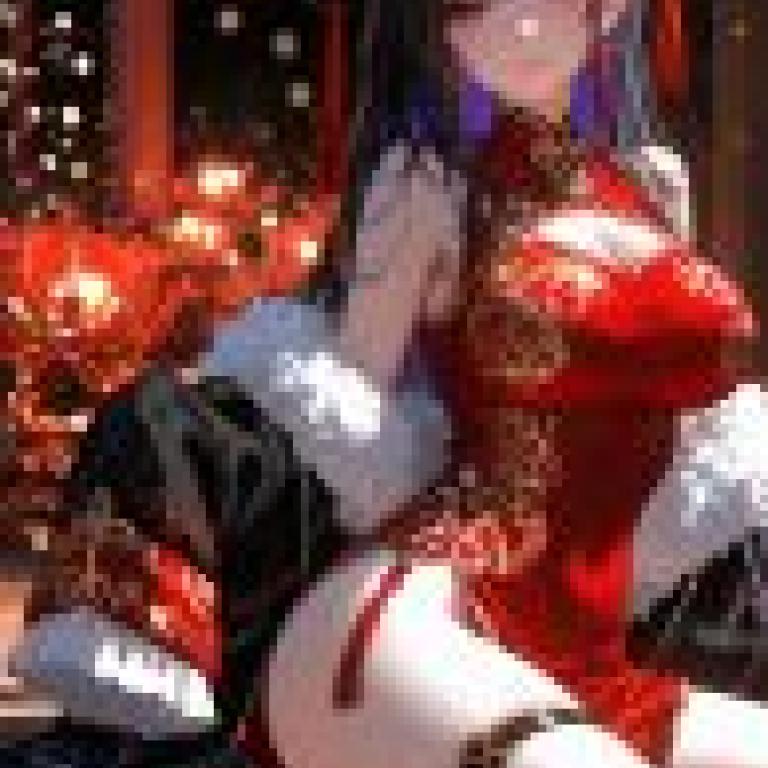 kimono girl，Girl in red dress on the floor.