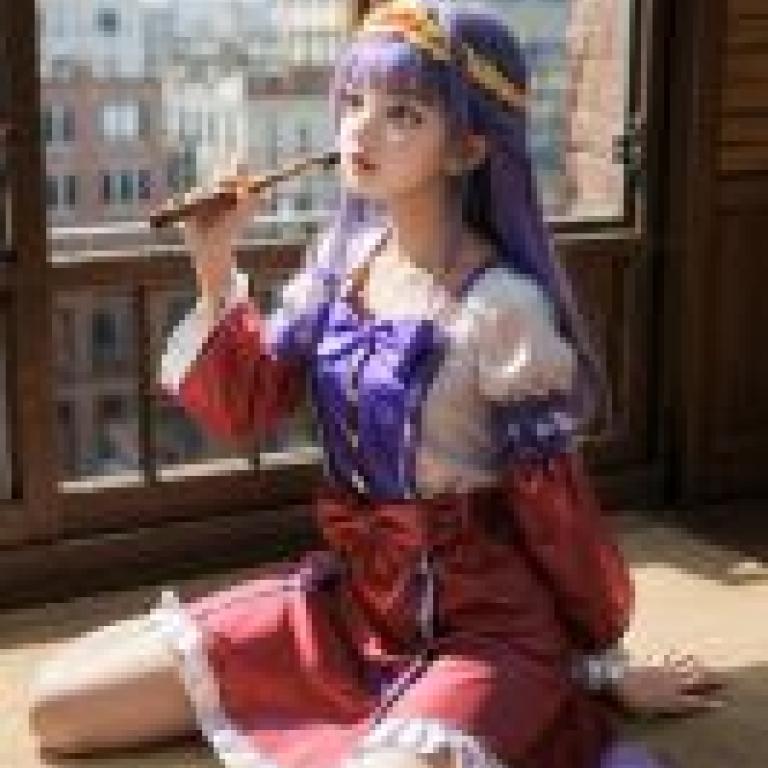 Mobile wallpaper，Princess Syalis，Sleepy Princess，Realistic，Girl with purple hair holding a stick.