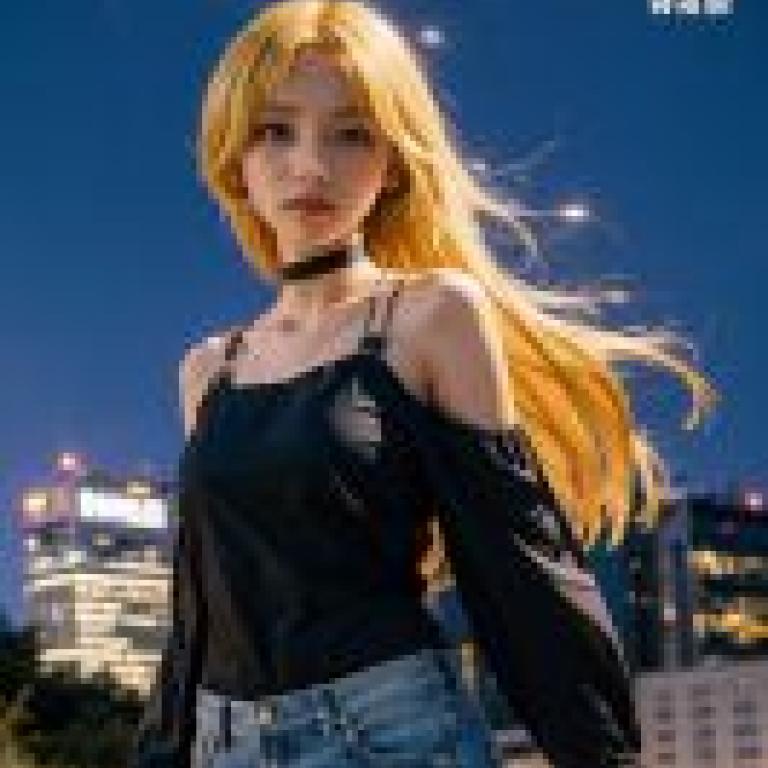 Mobile wallpaper， Seika Ijichi， realistic， a young woman wearing a black dress and light blue jeans.