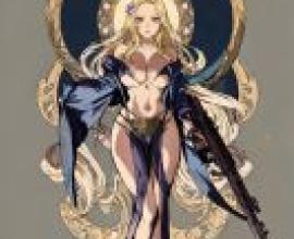 Flower of Justice，Mafdet Destiny Child，一幅動漫女孩圖畫。