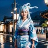 Live version， popular anime， the goddess of water， Aoka， donated blessings for the beautiful world， pink blue night fantasy
