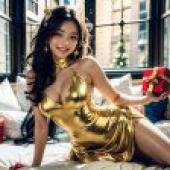 Computer tablecloths， beautiful photos， Christmas beauties， golden moments shine