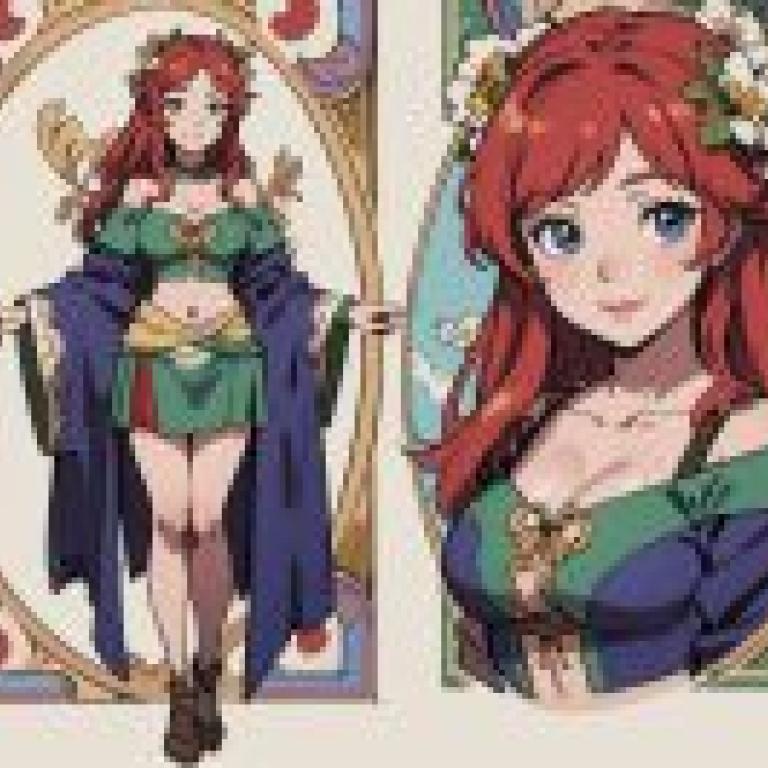 ExpressiveH，Two drawings of anime woman with red hair.