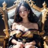 電腦桌布，真人版，和服美女，「皇家優雅」