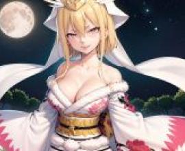 塞勒涅（Selene），妖精的尾巴動漫角色，脖子上圍著圍巾，胸前有徽章。