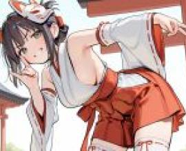 Charming witch，a girl with a cat ear ring and a peace sign.