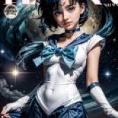 手機桌布，水野亞美 (Sailor Mercury)，美少女戰士，寫實，水野亞美：寫實插畫魅力