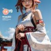 Mobile phone wallpaper， Yae Miko Genshin Impact Genshin Impact， realistic， mysterious cosplay
