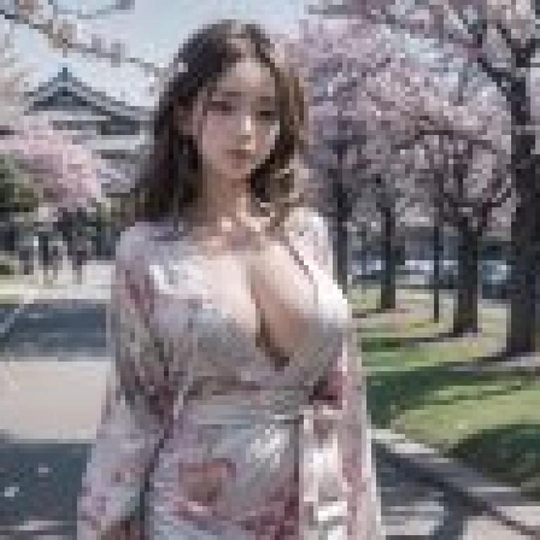 日本和服美女，櫻花，櫻花和服，花香夢境