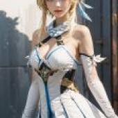 Mobile phone wallpaper， Lumine Genshin， realistic， Maple character fantasy