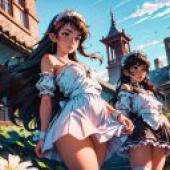 花園仙境繪卷 - Artgerm與Rossdraws詳細畫桌布免費下載