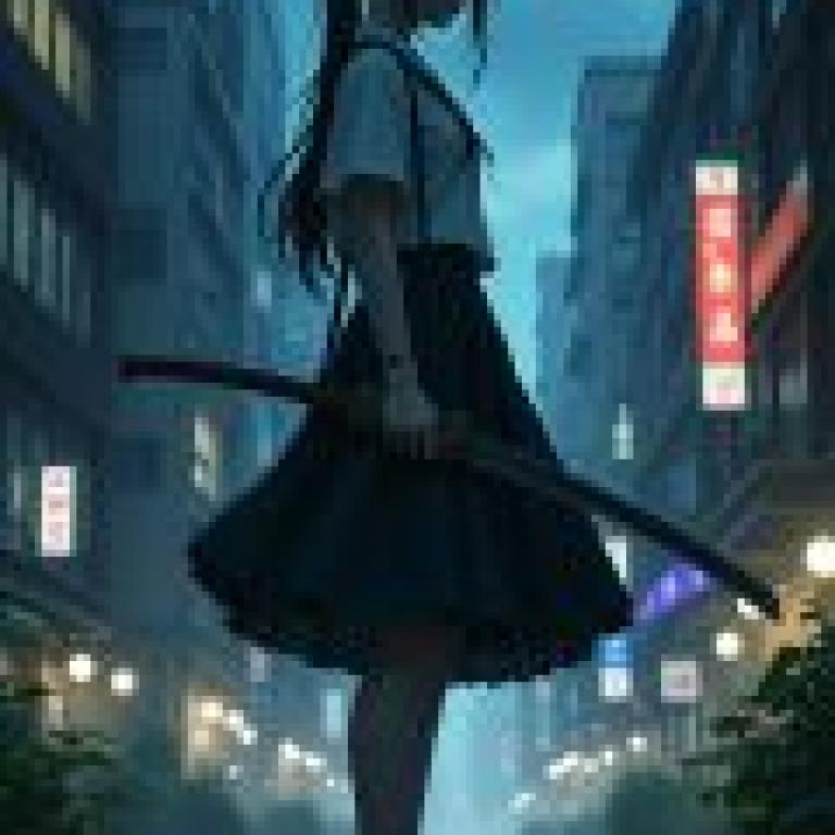 sword girl，A woman in a dress holds a sword.