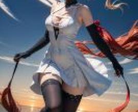 Changli，Fusion Natural Resonator in Wuthering Waves，A woman with red hair is standing in front of the ocean.