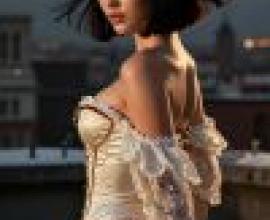 girl，Woman wearing a white dress.