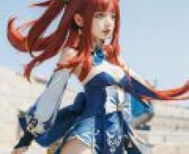 nilou， genshin impact，The woman has red hair.