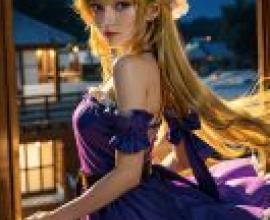 Mobile wallpaper， Yukari Yakumo， realistic， anime girl wearing a blue dress and a bow.