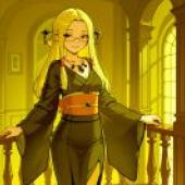 擁有秘密的情婦，身穿和服的女子眺望陽台。