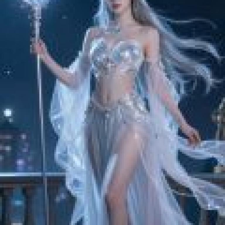 Goddess s Grace，An angel woman with a blue gem in her hand and a crown on her head.