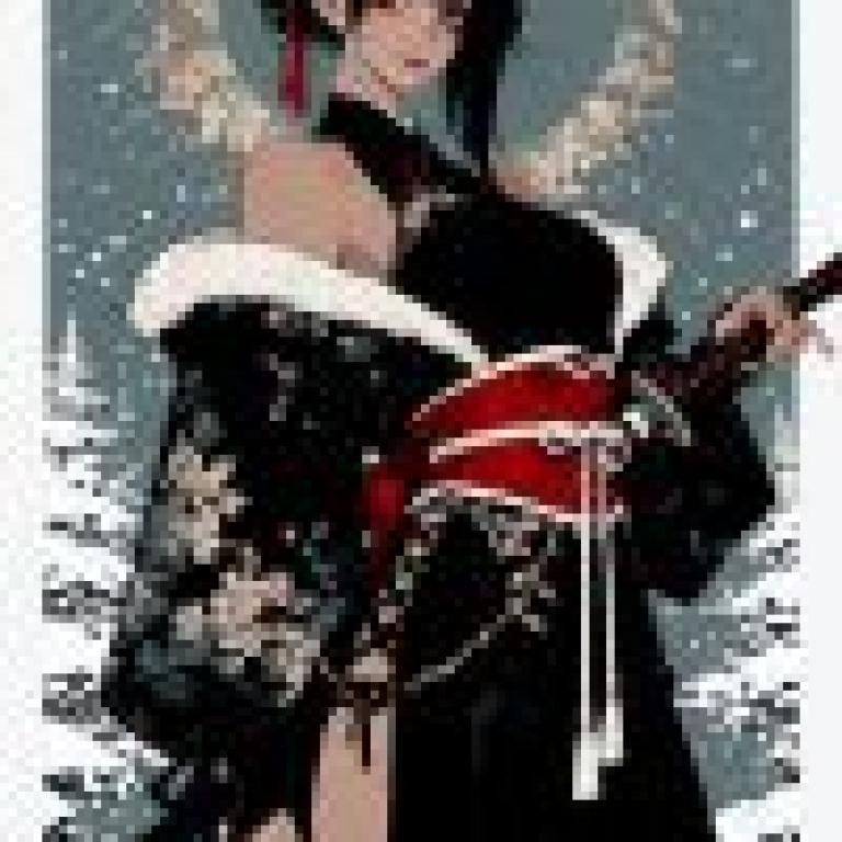 身著黑衣、手持利劍的女子，名為和服。