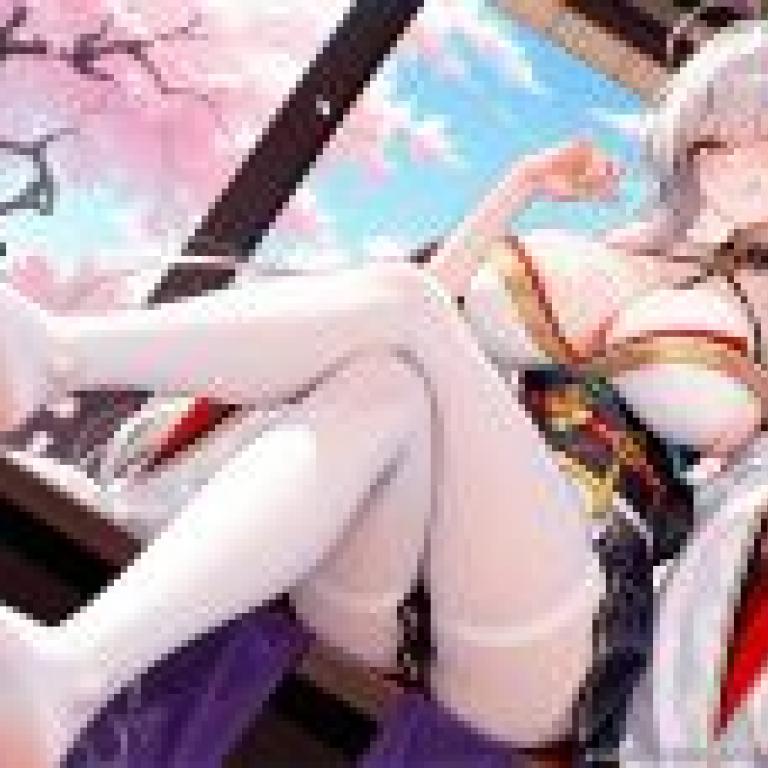 hakuhou azur lane，Chick with sword and cherry.
