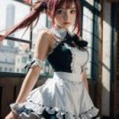 手機桌布，Airi Queens Blade，寫實，《Datar》雜誌的封面上有一個紅頭髮的女孩。