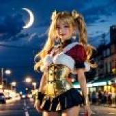 Computer desktop， live anime， Taoyuan love， love elf， light of light girl street steam punk style