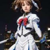 高町奈葉，魔法少女，身穿藍白洋裝的女孩。