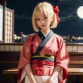 手機桌布，錦木千束 (Chisato Nishikigi)，寫實，一個身穿紅衣的女孩，肩上戴著字母 K。