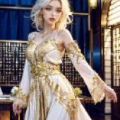 手機桌布，Moroccan Caftan，寫實，Aetegny 雜誌封面上的金髮模特兒。