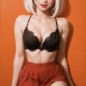 Mobile phone wallpaper， devil seduces white-haired girl， anime， modern beautiful girl rendering