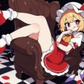 Touhou GensokyoA lady with red shoes and dress on a chair.