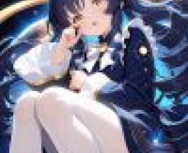 Cute girl，Anime of girl with bow in hair.