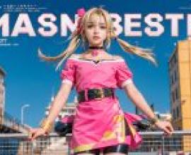 Souffle Rossetti スフレ・ロセッティ STAR OCEAN，一個穿著粉紅色和黑色衣服的女孩。
