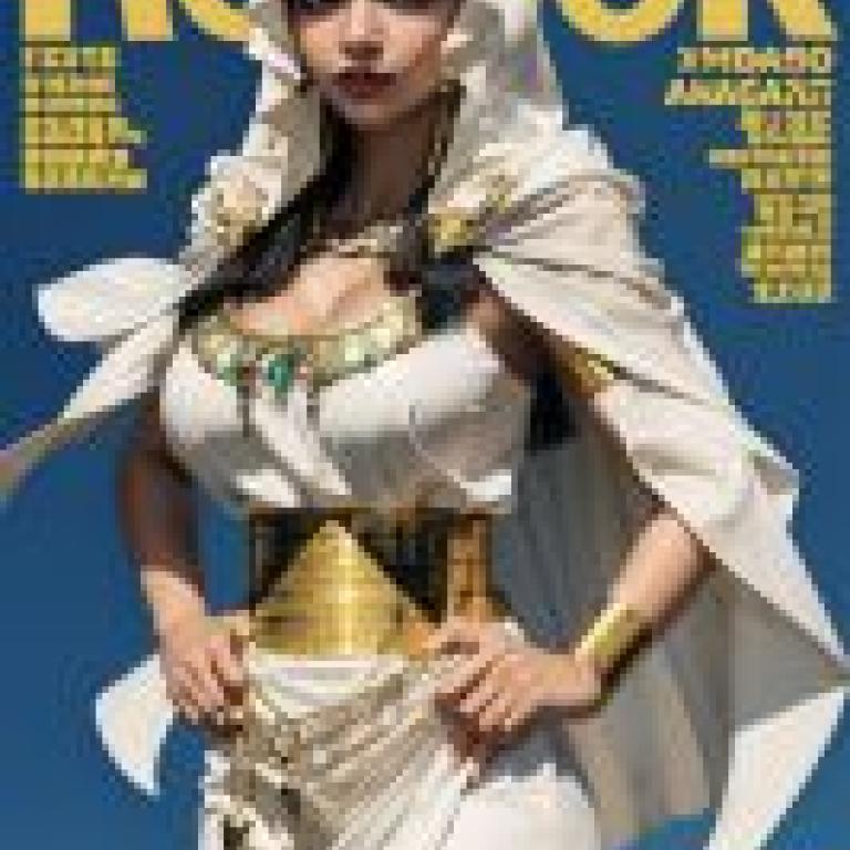 Ishizu Ishtar， Yu Gi Oh，Robok 雜誌封面上有一位穿著白衣的女子。