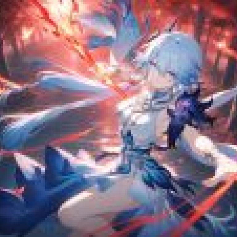 yao guang honkai star rail，A girl in white and blue dress holding a sword.