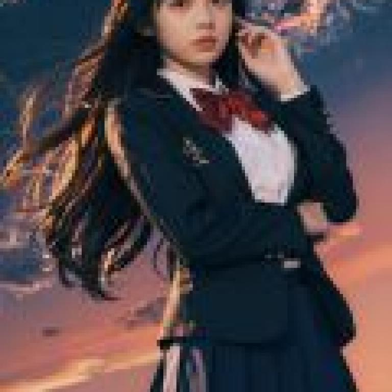 Katsura Kotonoha School Days，A girl in a school uniform looks into the distance.