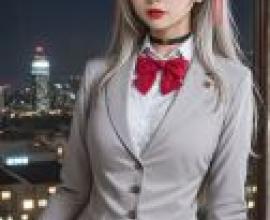 Alisa Mikhailovna Alya Kujou，A girl is wearing a tie and a blazer.