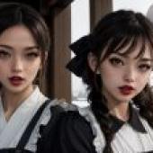 女僕制服夜月影 - 免費桌布下載