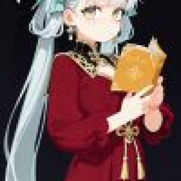 動漫女孩，藍頭髮女孩手捧一本書。