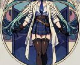Aizawa Ema VTUBER，這位女孩穿著一條藍色裙子。
