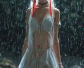 Bun head，The woman is wet.