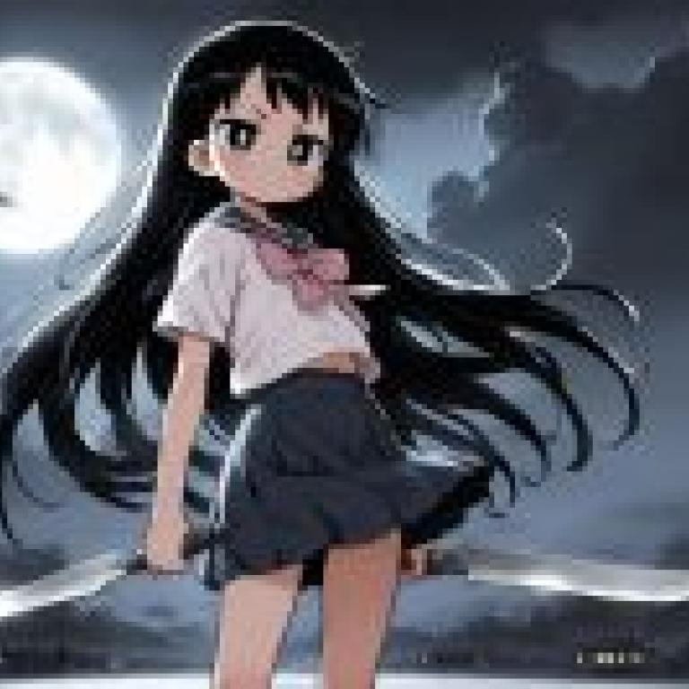 Killer GirlBlack haired anime character with sword.